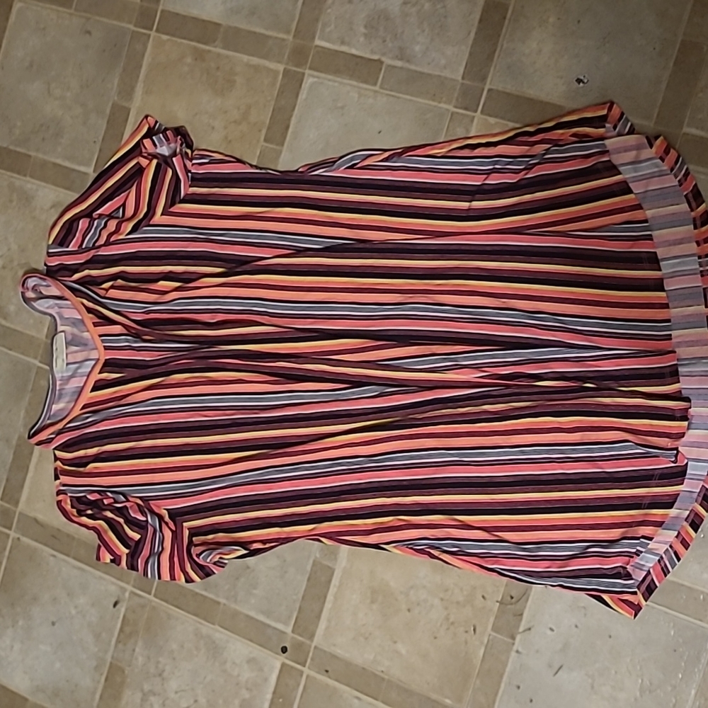Striped plus size t-shirt dress